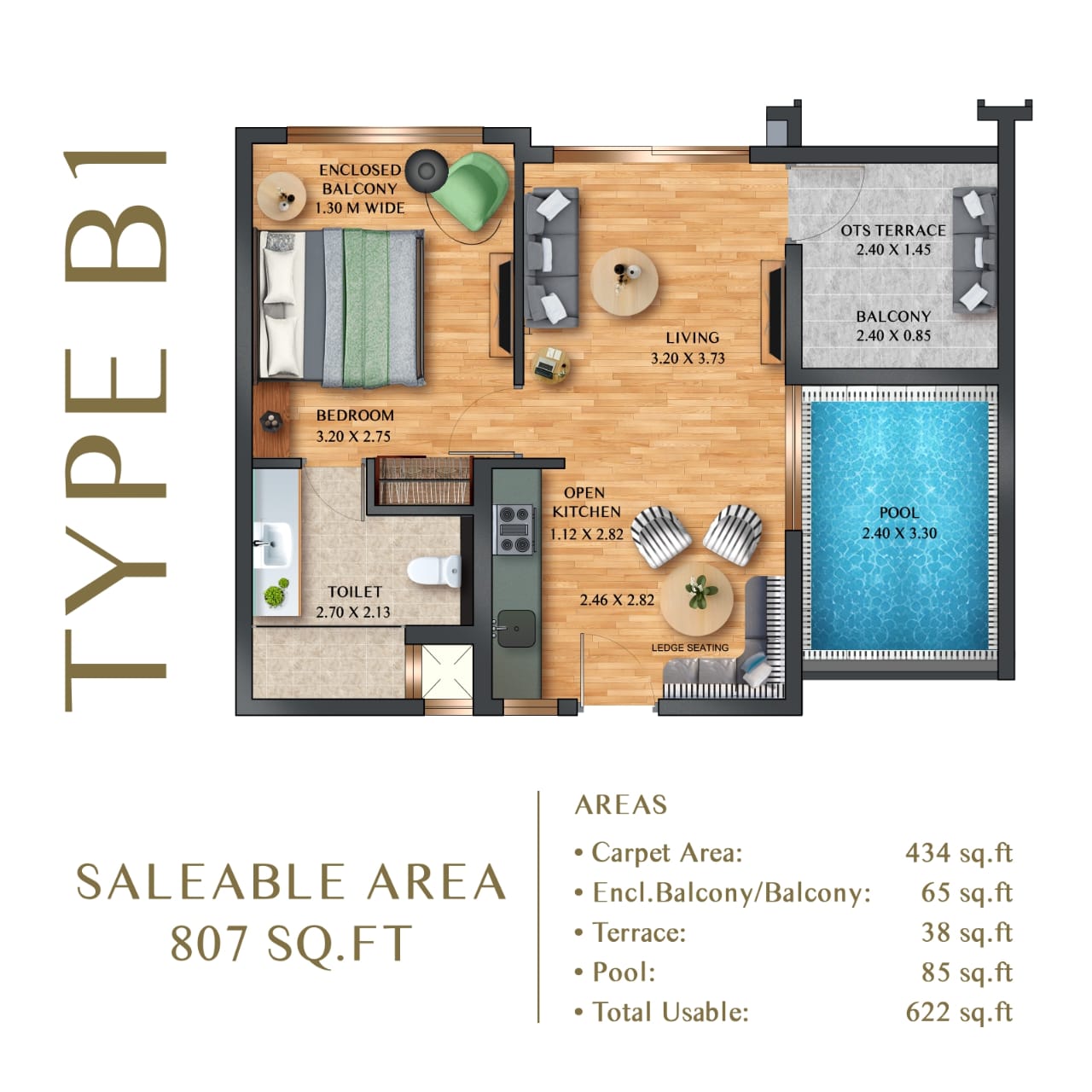 Goa holiday homes Calangute pool apartments