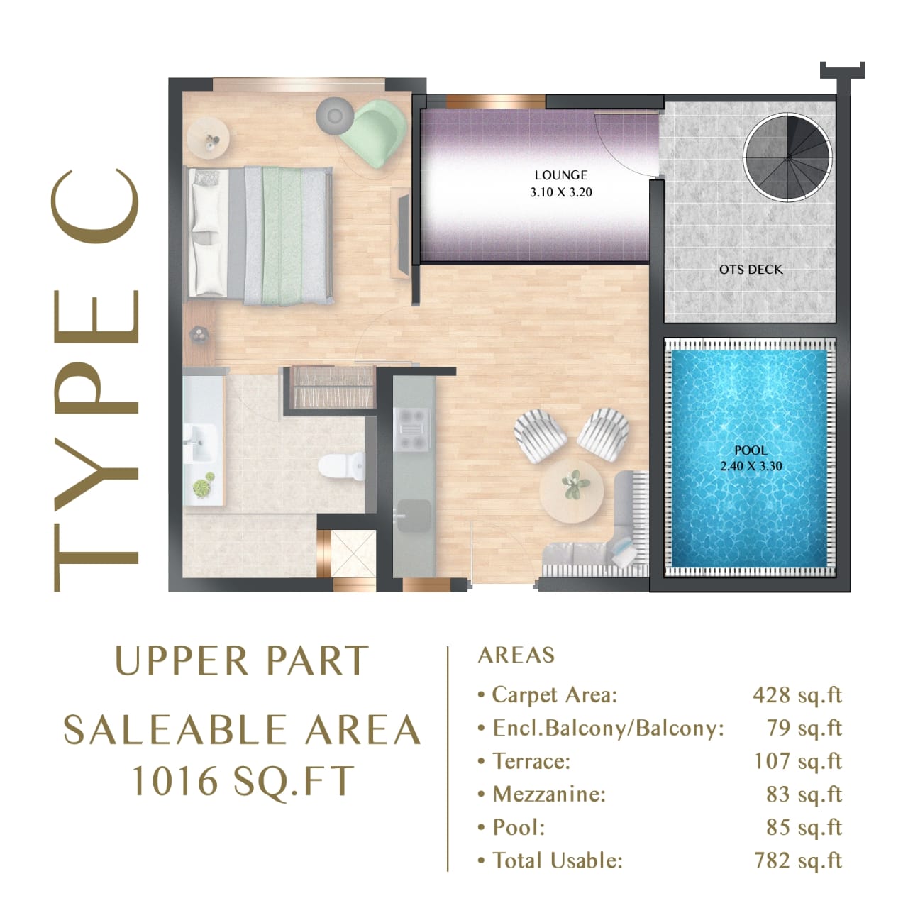 Avtara 1 bhk apartment with pool